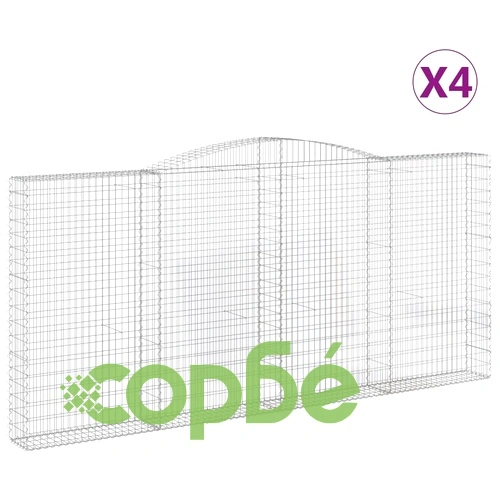 Габионни кошници арка 4 бр 400x30x180/200 см поцинковано желязо ➤ топ цена ➤ sorbe.bg