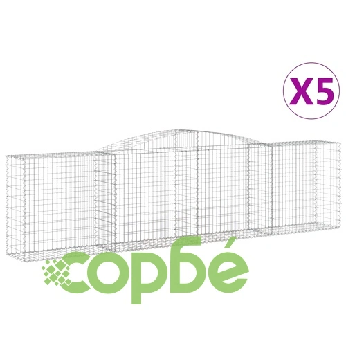 Габионни кошници арка 5 бр 400x50x100/120 см поцинковано желязо ➤ топ цена ➤ sorbe.bg
