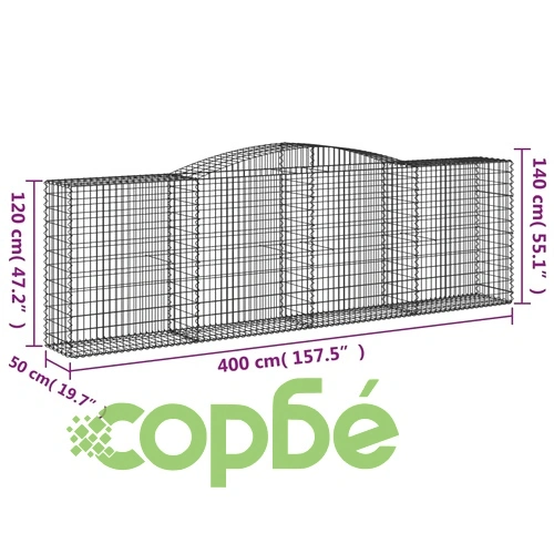 Габионни кошници арка 10 бр 400x50x120/140см поцинковано желязо на топ цена от sorbe.bg Габионни кошници арка 10 бр 400x50x120/140см поцинковано желязо ➤ топ цена ➤ sorbe.bg