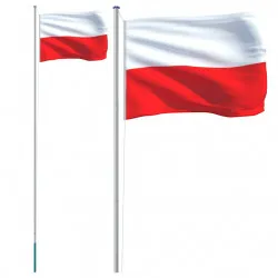 Флаг на Полша и стълб 6,23 м алуминий
