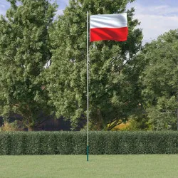 Флаг на Полша и стълб 6,23 м алуминий