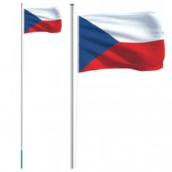 Флаг на Чехия и стълб 6,23 м алуминий