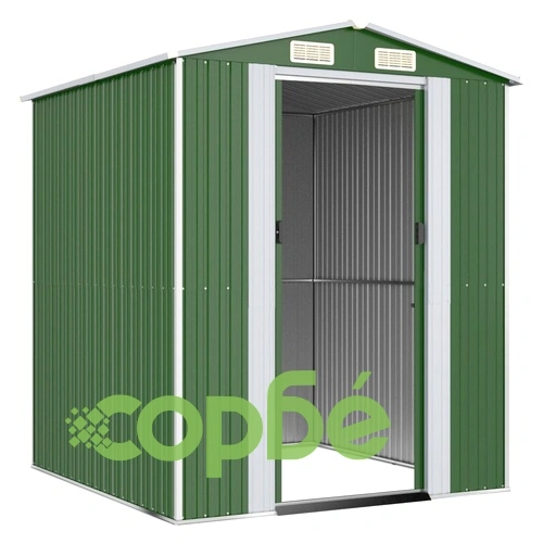 Градинска барака зелена 192x191x223 см поцинкована стомана ➤ топ цена ➤ sorbe.bg