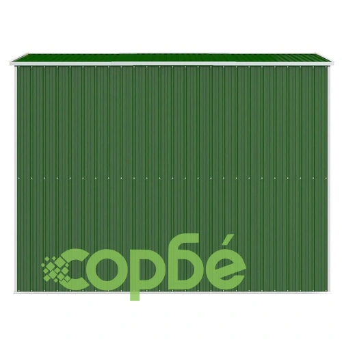 Градинска барака зелена 192x274x223 см поцинкована стомана ➤ топ цена ➤ sorbe.bg