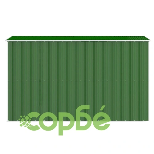 Градинска барака зелена 192x357x223 см поцинкована стомана ➤ топ цена ➤ sorbe.bg