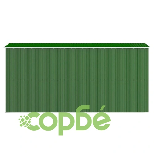 Градинска барака зелена 192x440x223 см поцинкована стомана ➤ топ цена ➤ sorbe.bg
