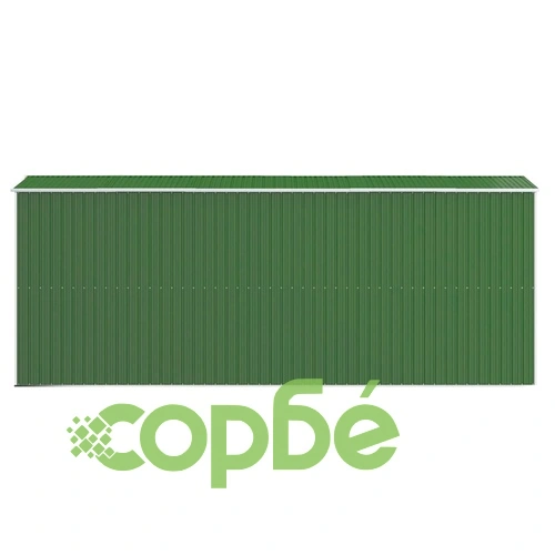 Градинска барака зелена 192x523x223 см поцинкована стомана ➤ топ цена ➤ sorbe.bg