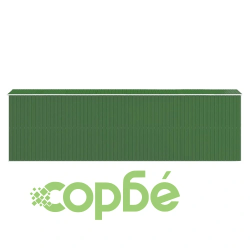 Градинска барака зелена 192x606x223 см поцинкована стомана ➤ топ цена ➤ sorbe.bg