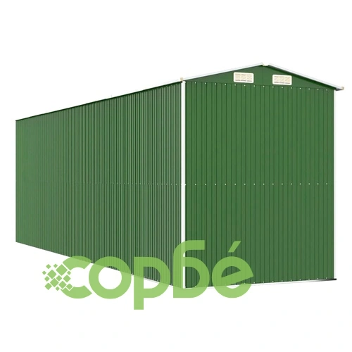 Градинска барака зелена 192x606x223 см поцинкована стомана ➤ топ цена ➤ sorbe.bg