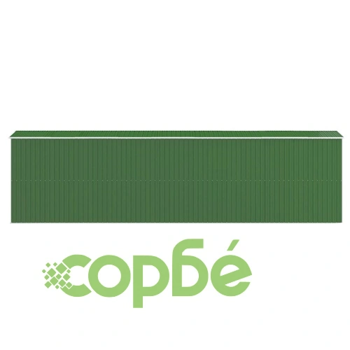 Градинска барака зелена 192x772x223 см поцинкована стомана ➤ топ цена ➤ sorbe.bg