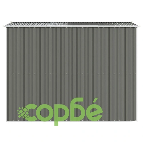 Градинска барака светлосива 192x274x223 см поцинкована стомана ➤ топ цена ➤ sorbe.bg