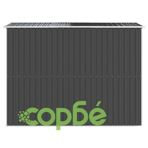 Градинска барака антрацит 192x274x223 см поцинкована стомана ➤ топ цена ➤ sorbe.bg