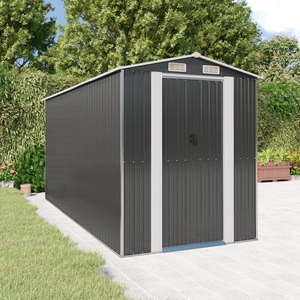 Градинска барака антрацит 192x440x223 см поцинкована стомана