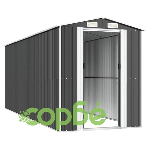 Градинска барака антрацит 192x523x223 см поцинкована стомана ➤ топ цена ➤ sorbe.bg