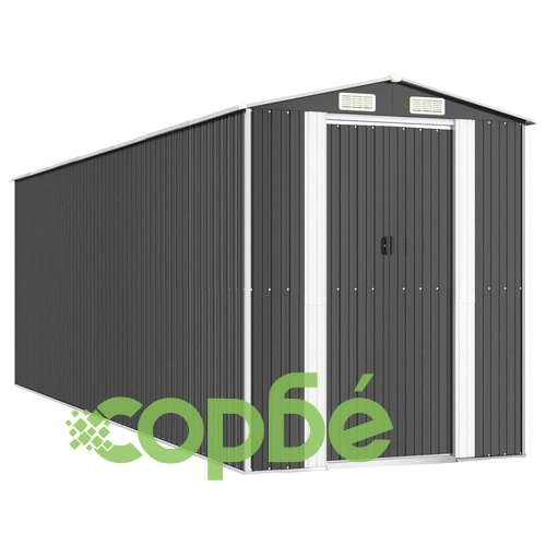Градинска барака антрацит 192x606x223 см поцинкована стомана	 ➤ топ цена ➤ sorbe.bg