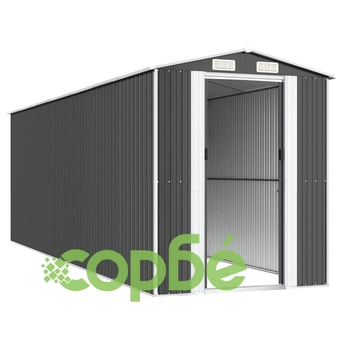 Градинска барака антрацит 192x606x223 см поцинкована стомана	 ➤ топ цена ➤ sorbe.bg