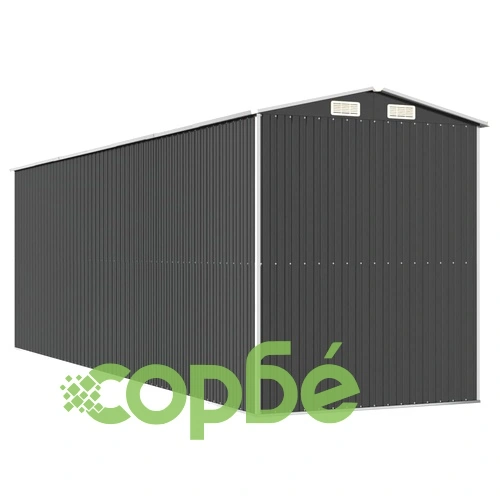 Градинска барака антрацит 192x606x223 см поцинкована стомана	 ➤ топ цена ➤ sorbe.bg