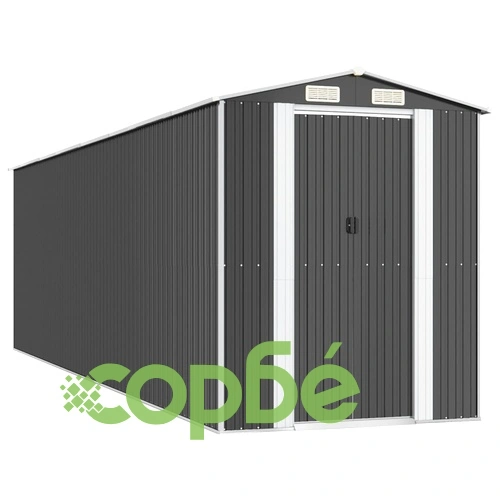 Градинска барака антрацит 192x689x223 см поцинкована стомана ➤ топ цена ➤ sorbe.bg