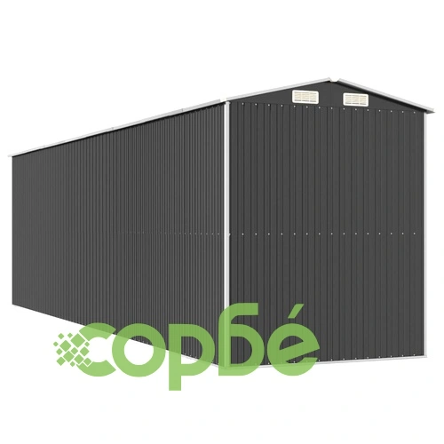 Градинска барака антрацит 192x689x223 см поцинкована стомана ➤ топ цена ➤ sorbe.bg