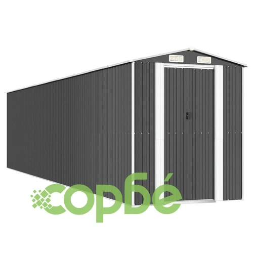 Градинска барака антрацит 192x855x223 см поцинкована стомана ➤ топ цена ➤ sorbe.bg