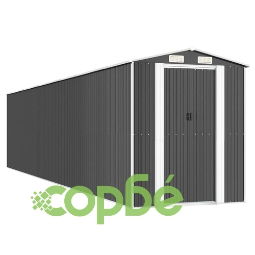 Градинска барака антрацит 192x938x223 см поцинкована стомана ➤ топ цена ➤ sorbe.bg
