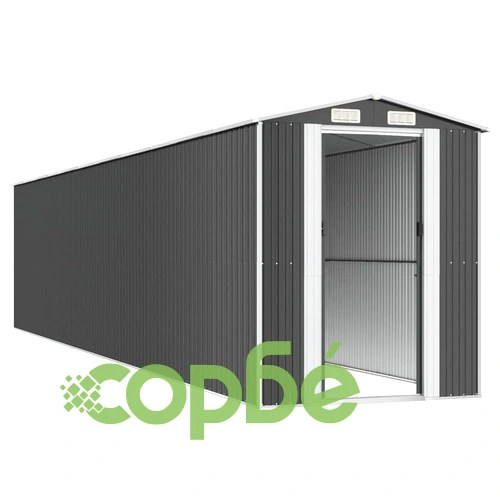 Градинска барака антрацит 192x938x223 см поцинкована стомана ➤ топ цена ➤ sorbe.bg