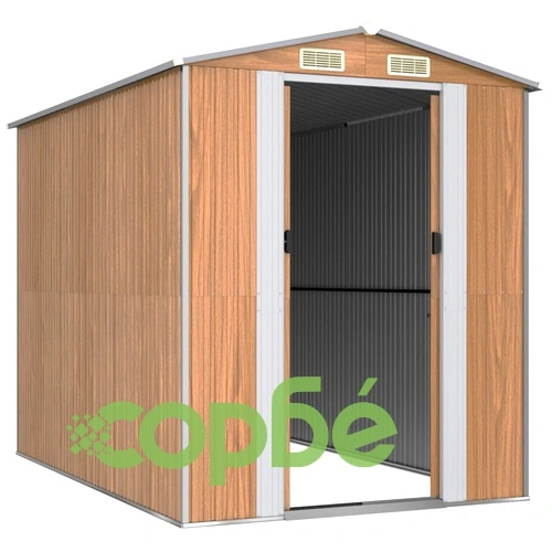 Градински навес светлокафяв 192x274x223 см поцинкована стомана ➤ топ цена ➤ sorbe.bg