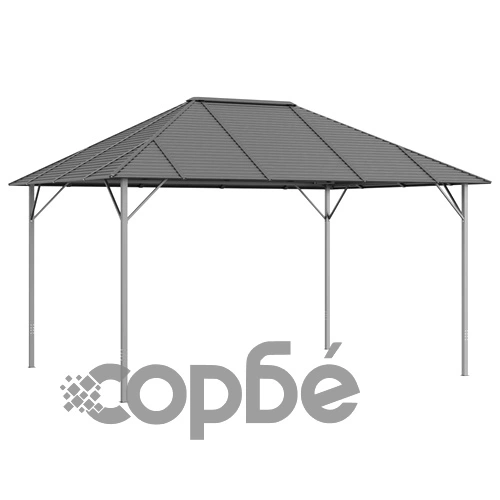 Беседка с покрив, 4х3 м, антрацит ➤ топ цена ➤ sorbe.bg