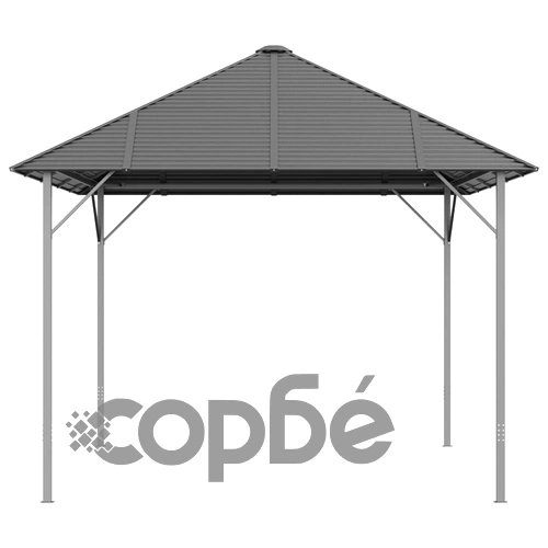 Беседка с покрив, 4х3 м, антрацит ➤ топ цена ➤ sorbe.bg