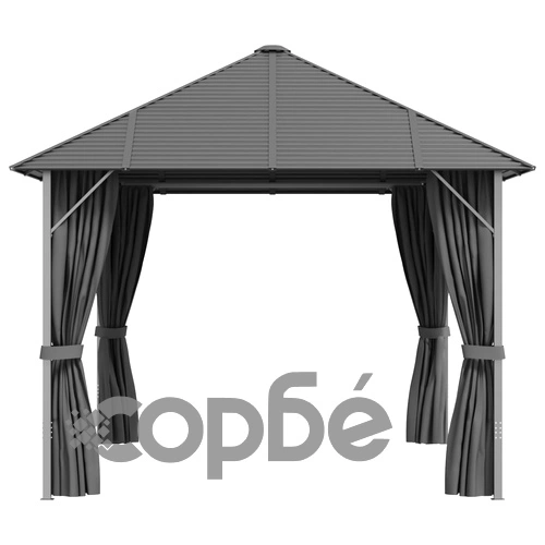 Беседка със странични стени и покрив, 4х3 м, антрацит на топ цена от sorbe.bg Беседка със странични стени и покрив, 4х3 м, антрацит ➤ топ цена ➤ sorbe.bg