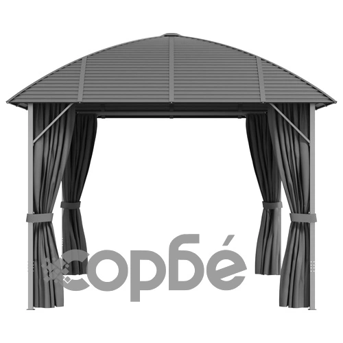 Шатра със странични стени и арковиден покрив, 3x4 м, антрацит ➤ топ цена ➤ sorbe.bg