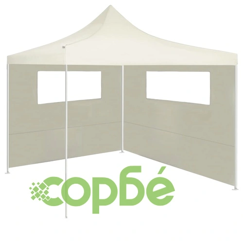 Стени за шатри с прозорци 2 бр 4,5x2,1 м кремави 70 г/м² ➤ топ цена ➤ sorbe.bg