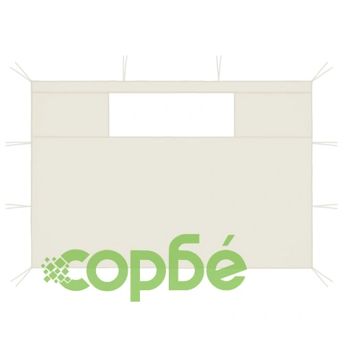 Стени за шатри с прозорци 2 бр 4,5x2,1 м кремави 70 г/м² ➤ топ цена ➤ sorbe.bg