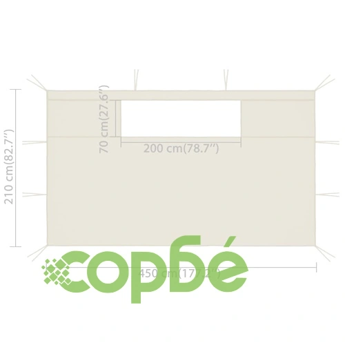 Стени за шатри с прозорци 2 бр 4,5x2,1 м кремави 70 г/м² ➤ топ цена ➤ sorbe.bg