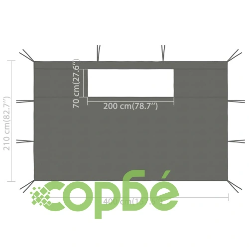 Стени за шатри с прозорци 2 бр 4x2,1 м антрацит 70 г/м² ➤ топ цена ➤ sorbe.bg