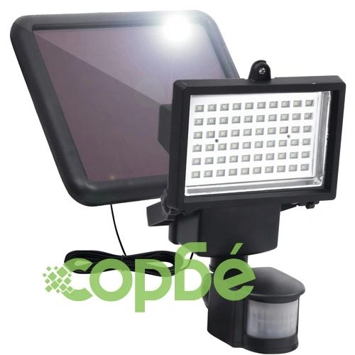 Градински соларен LED прожектор със сензор черен ➤ топ цена ➤ sorbe.bg
