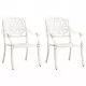 Градински столове, 2 бр, лят алуминий, бели