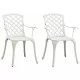 Градински столове, 2 бр, лят алуминий, бели