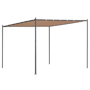 Беседка с наклонен покрив, 300x300x257 см, бежова, 180 г/м²