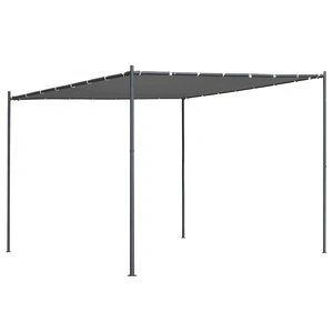 Беседка с наклонен покрив, 300x300x257 см, антрацит, 180 г/м²