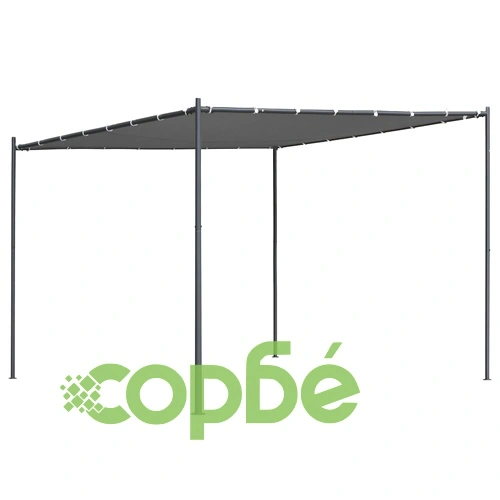 Беседка с наклонен покрив, 300x300x257 см, антрацит, 180 г/м² ➤ топ цена ➤ sorbe.bg