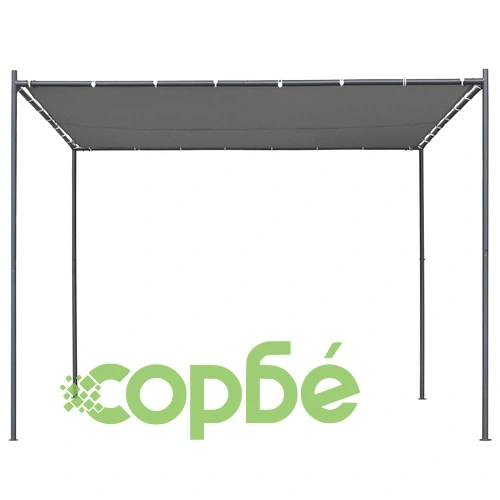 Беседка с наклонен покрив, 300x300x257 см, антрацит, 180 г/м² ➤ топ цена ➤ sorbe.bg