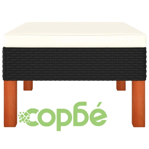 Поставка за крака, полиратан и евкалиптово дърво масив ➤ топ цена ➤ sorbe.bg