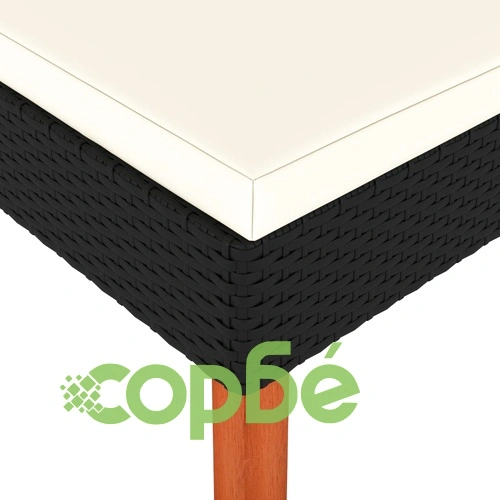 Поставка за крака, полиратан и евкалиптово дърво масив ➤ топ цена ➤ sorbe.bg