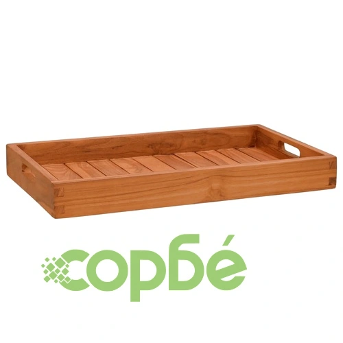 Поднос за сервиране, 60x35 см, тиково дърво масив ➤ топ цена ➤ sorbe.bg