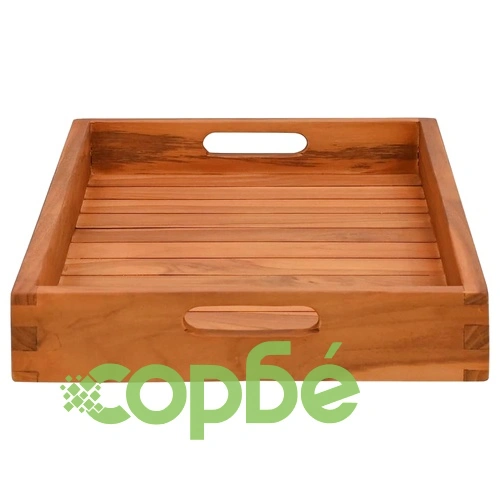 Поднос за сервиране, 60x35 см, тиково дърво масив ➤ топ цена ➤ sorbe.bg