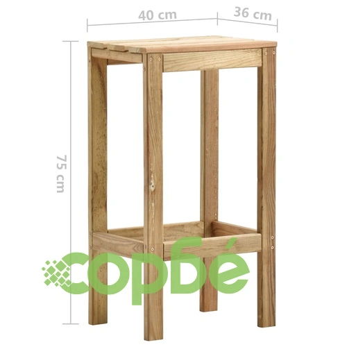 Градински бар табуретки, 2 бр, импрегниран бор ➤ топ цена ➤ sorbe.bg