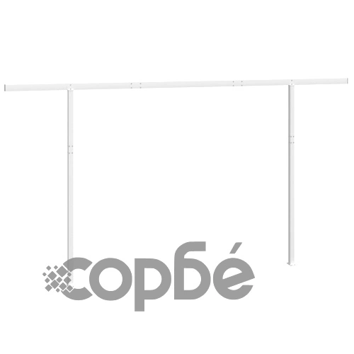 Комплект стълбове за тенти, бял, 450x245 см, желязо  ➤ топ цена ➤ sorbe.bg