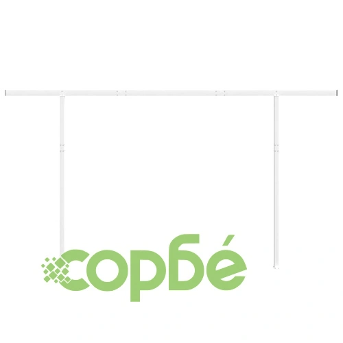 Комплект стълбове за тенти, бял, 450x245 см, желязо  ➤ топ цена ➤ sorbe.bg