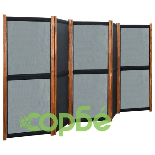 Параван за стая, 5 панела, черен, 350x170 см ➤ топ цена ➤ sorbe.bg